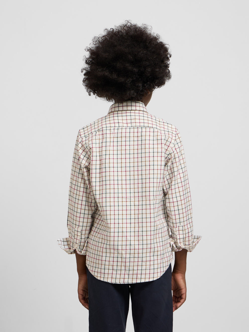 Camisa sport kids warm cuadro grande tricolor