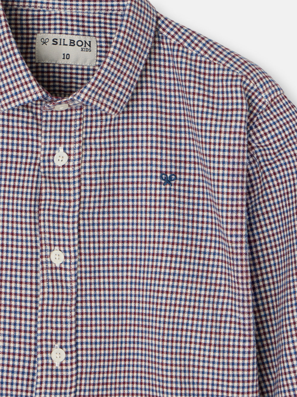 Camisa sport kids warm cuadrito bicolor burdeos marino