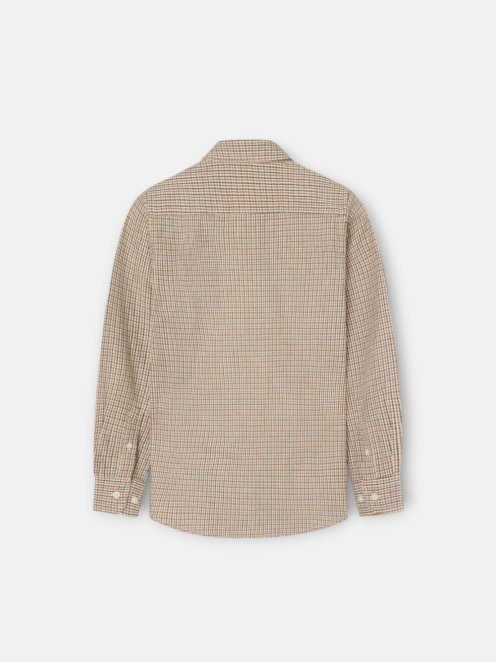 Camisa sport kids warm cuadrito bicolor verde mostaza