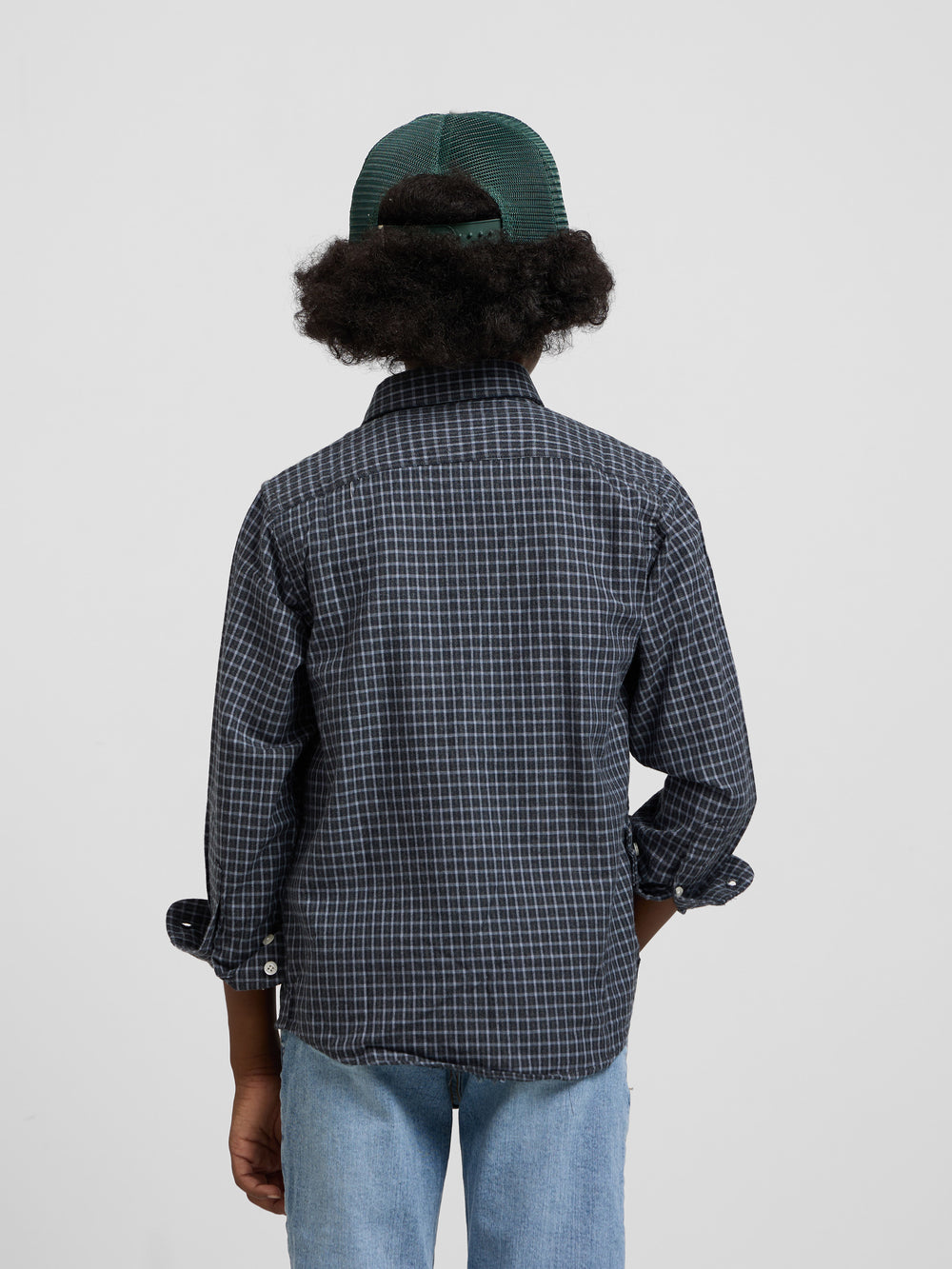 Camisa sport kids warm cuadro dark navy