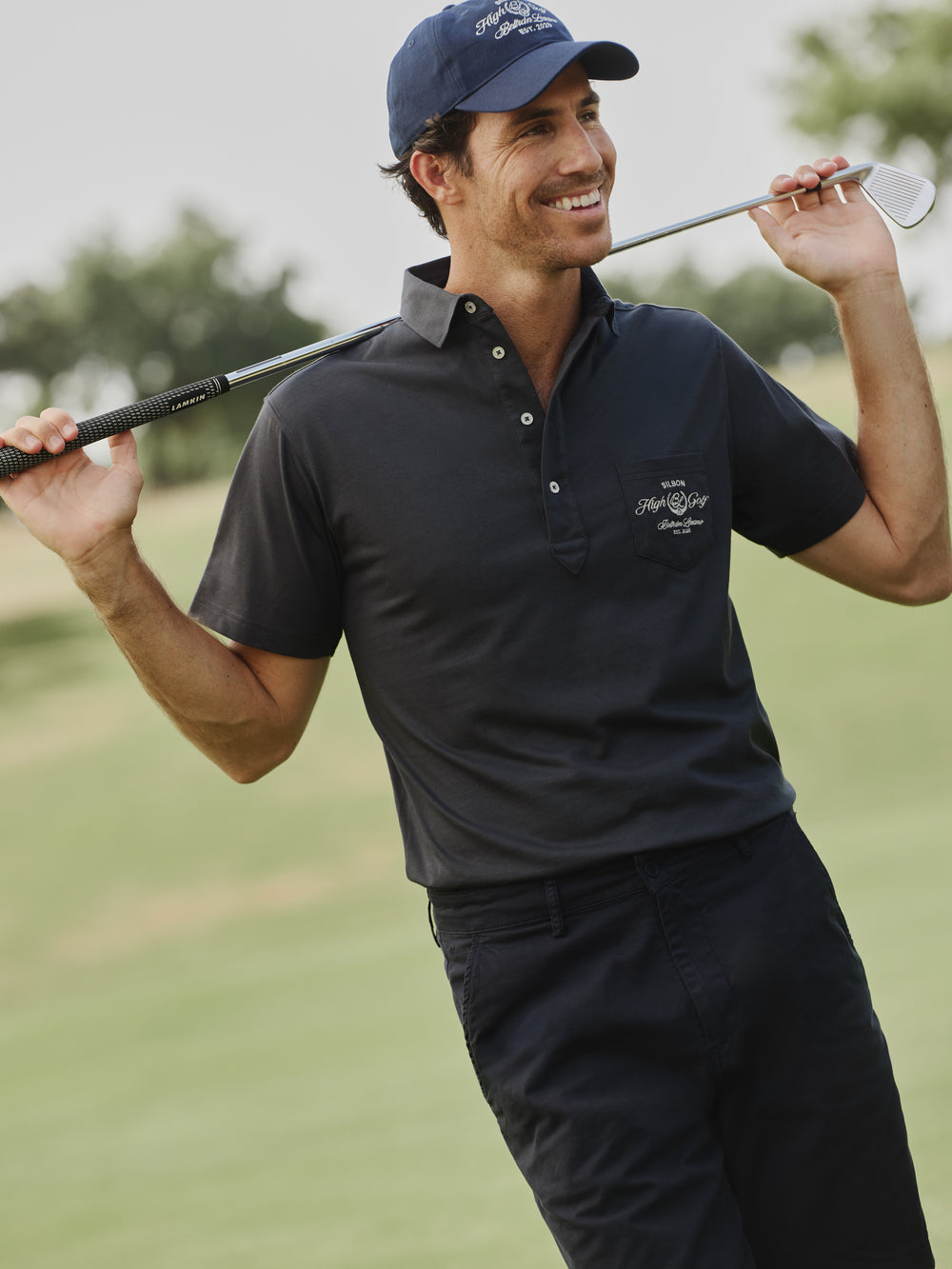 Boné Beltran Lozano High Golf azul-marinho