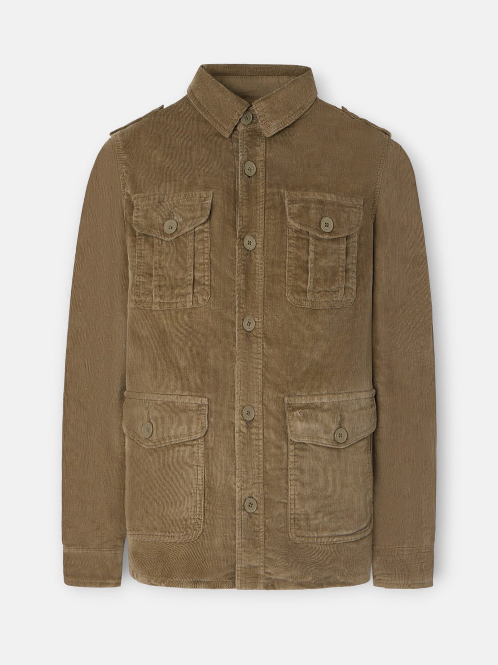 Khaki corduroy jacket with pockets