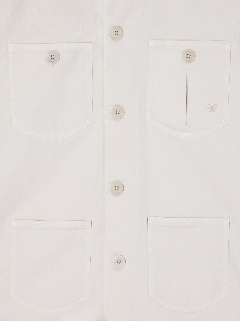 Beige button-pocket overshirt