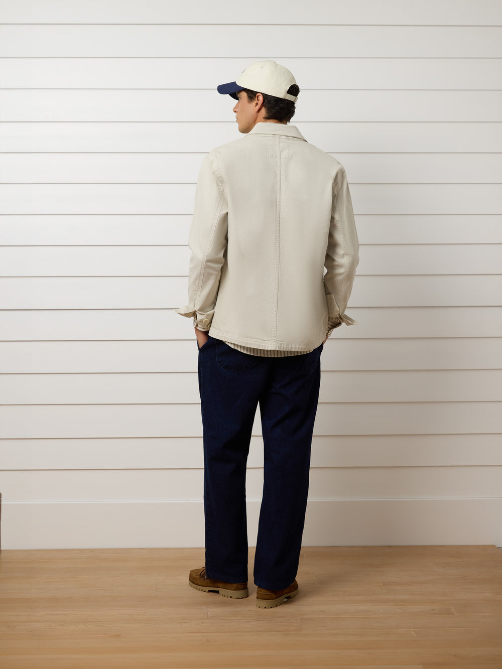 Beige button-pocket overshirt