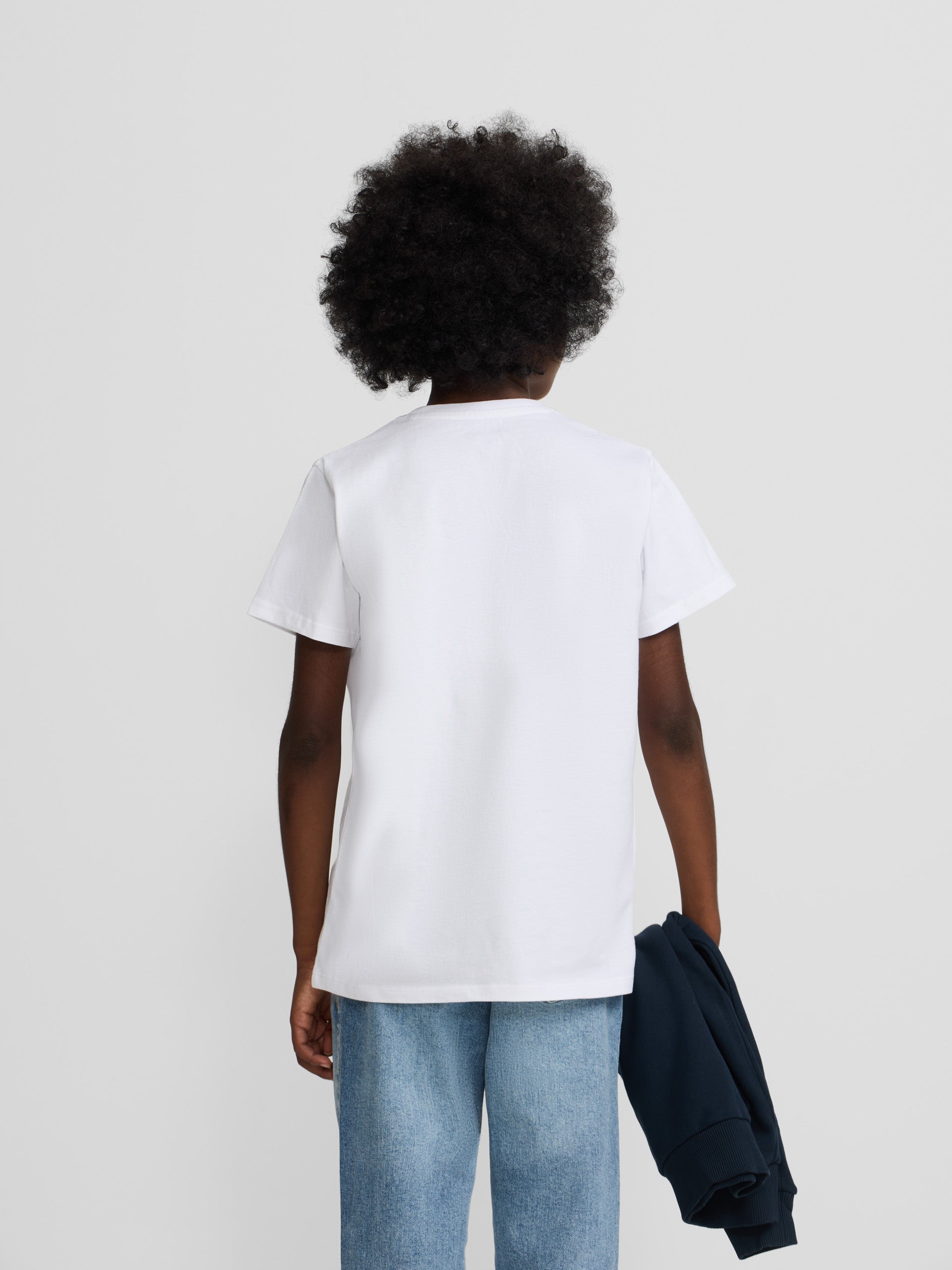 White multicolored letter kids t-shirt