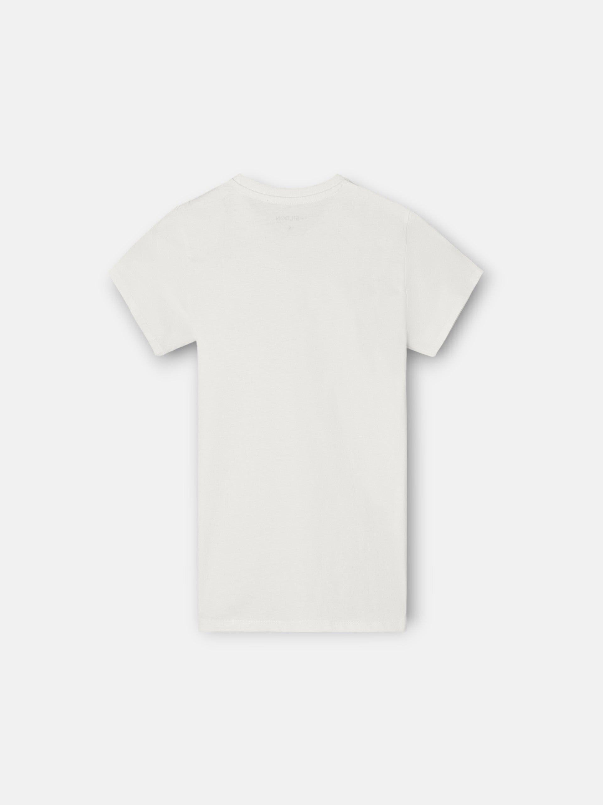 White multicolored letter kids t-shirt