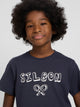 Navy blue multicolor letter kids t-shirt