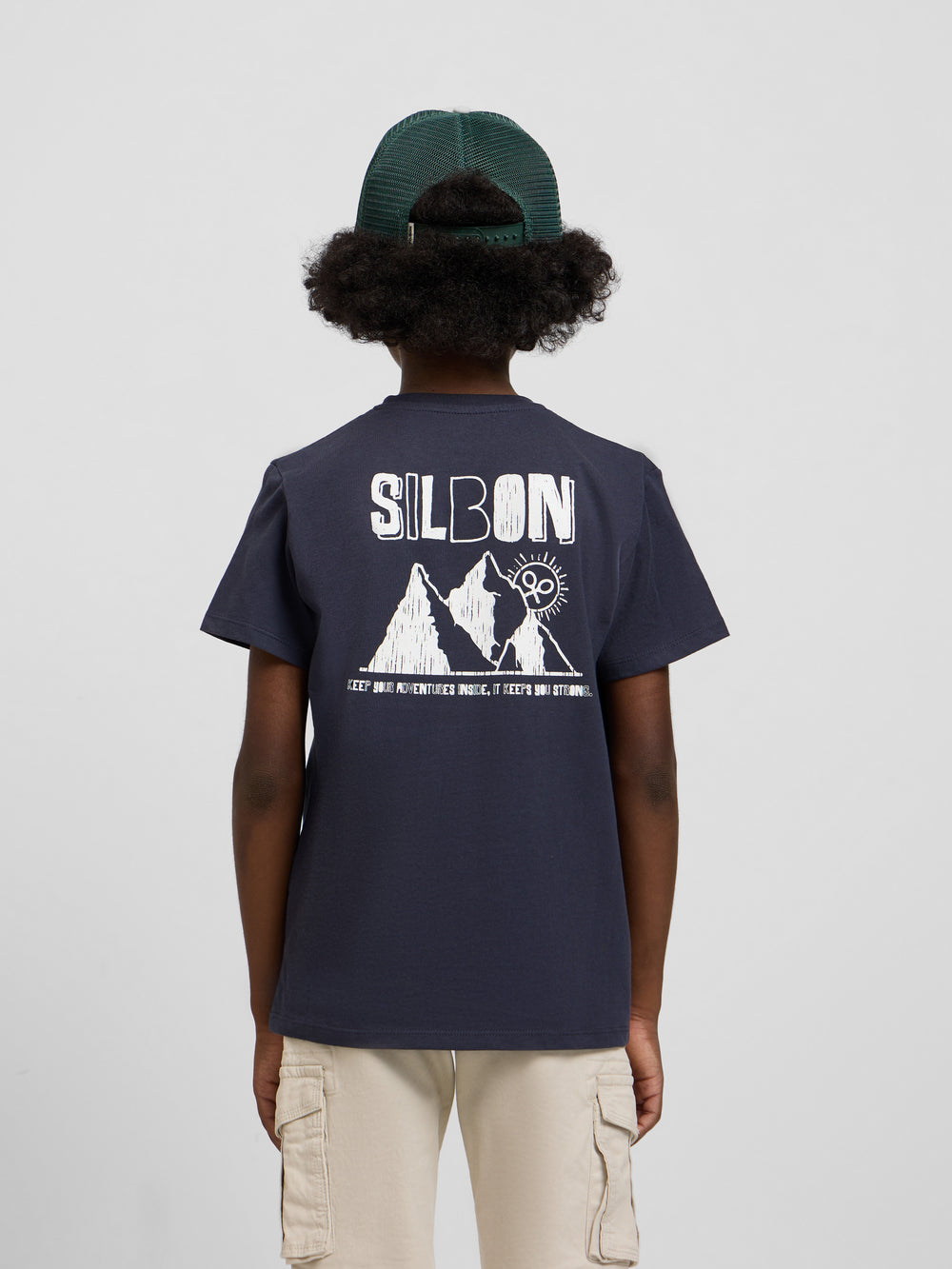 Kids mountain navy blue t-shirt