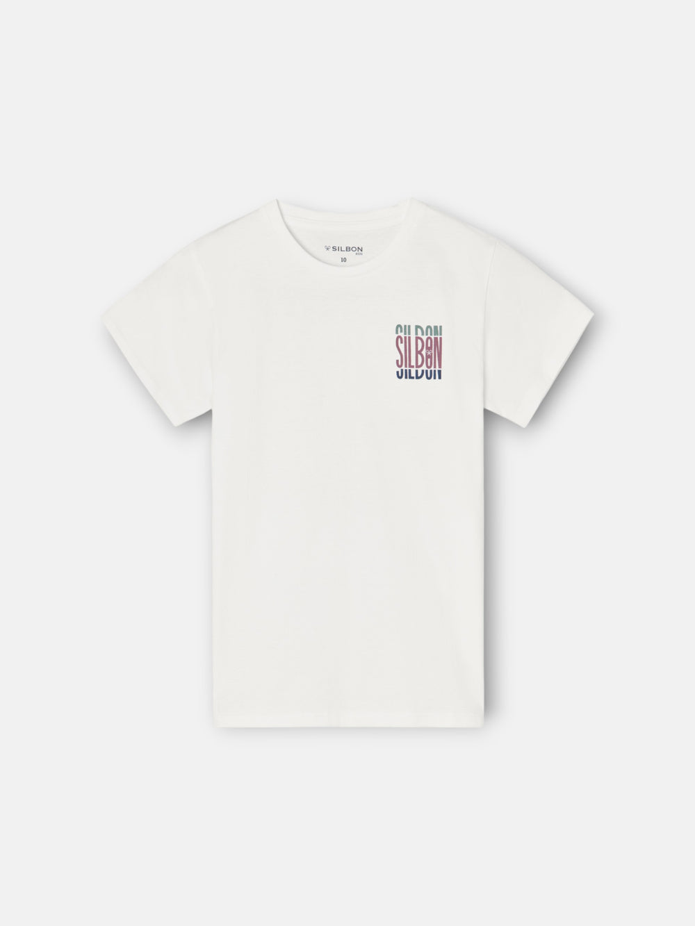 White tricolor letter kids T-shirt
