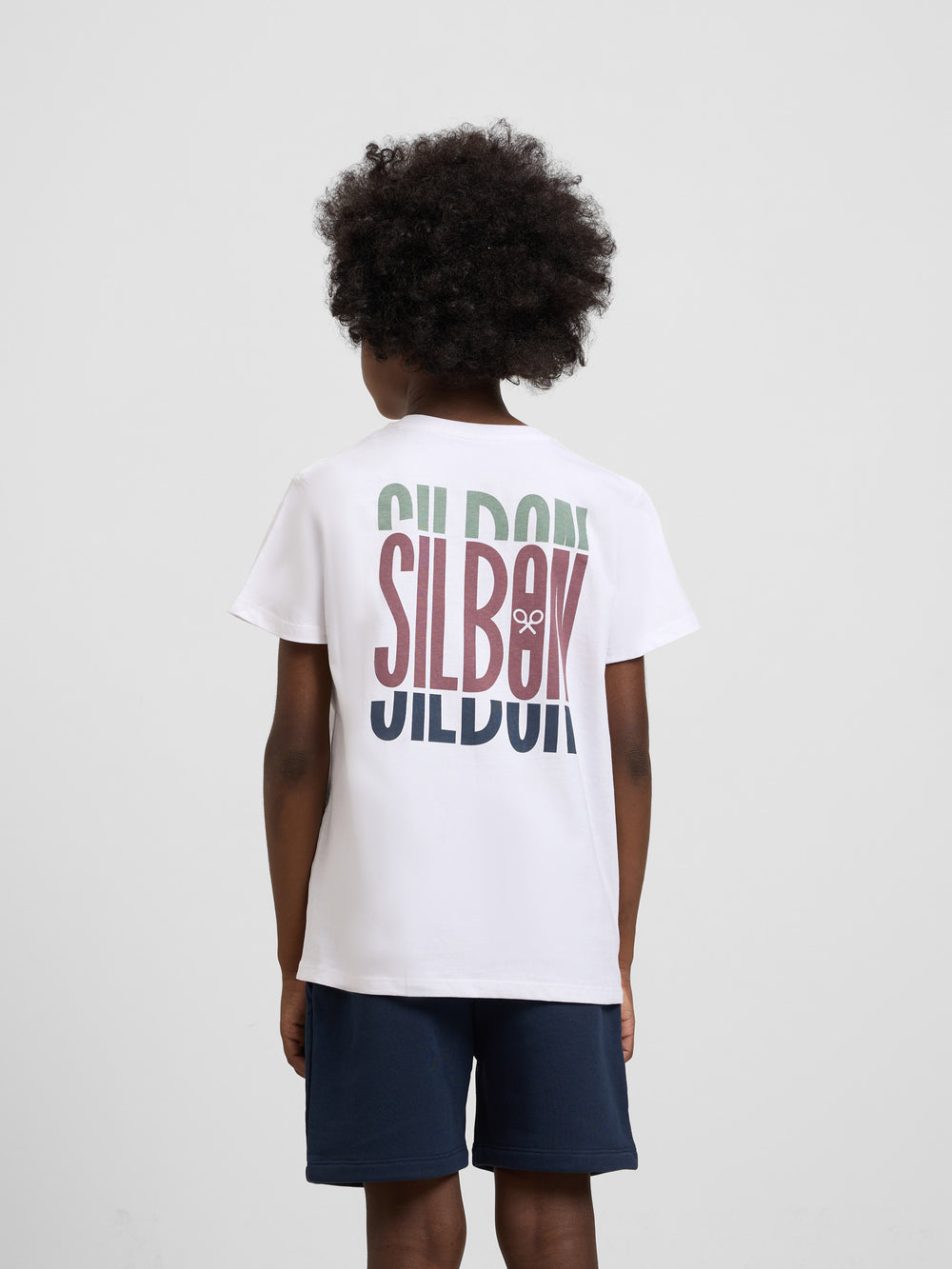 White tricolor letter kids T-shirt