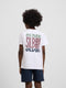 Camiseta kids letras tricolor blanca