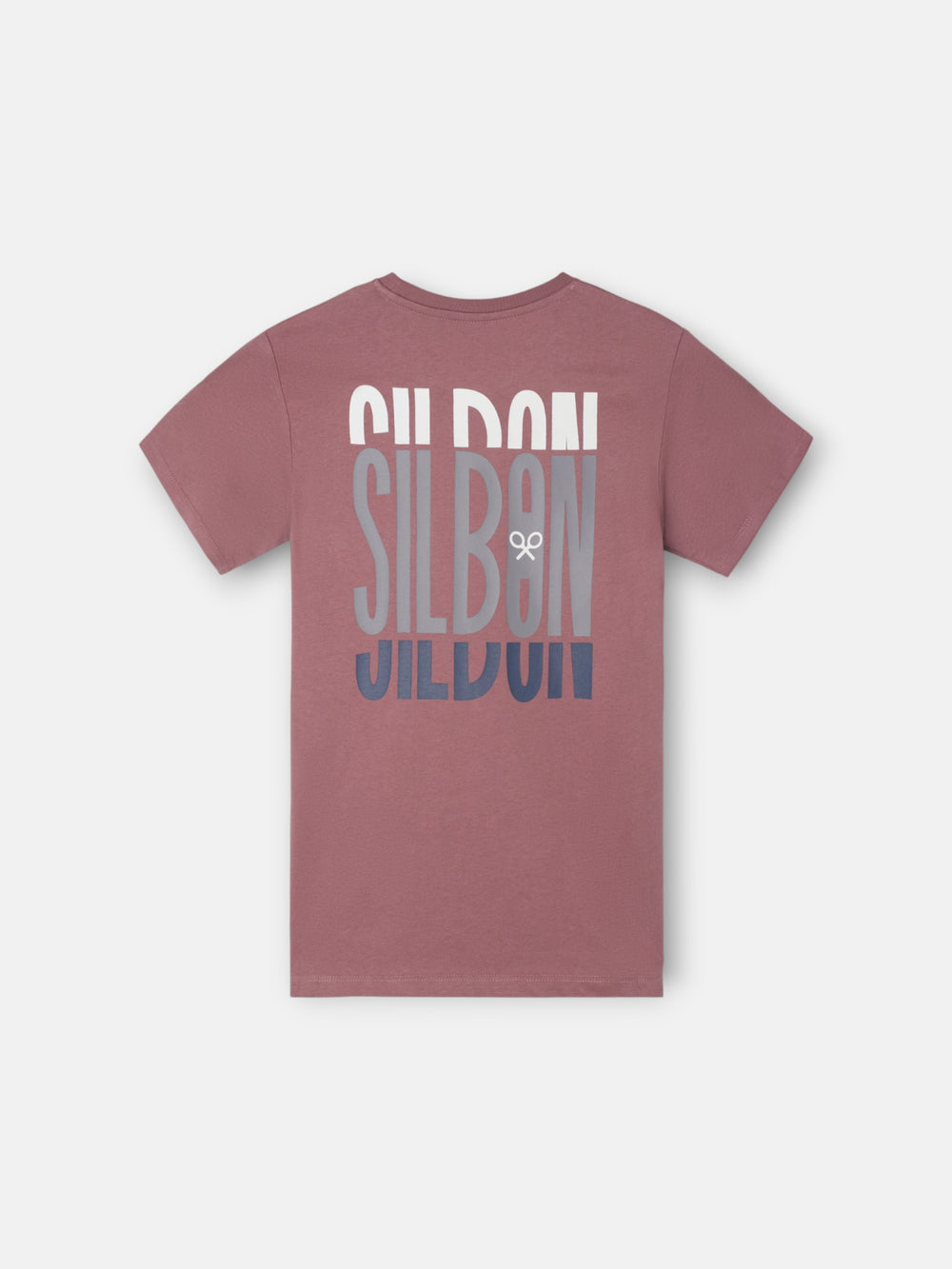 Kids' T-shirt with burgundy tricolor letters
