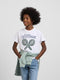 Camiseta kids logo raqueta verde blanca