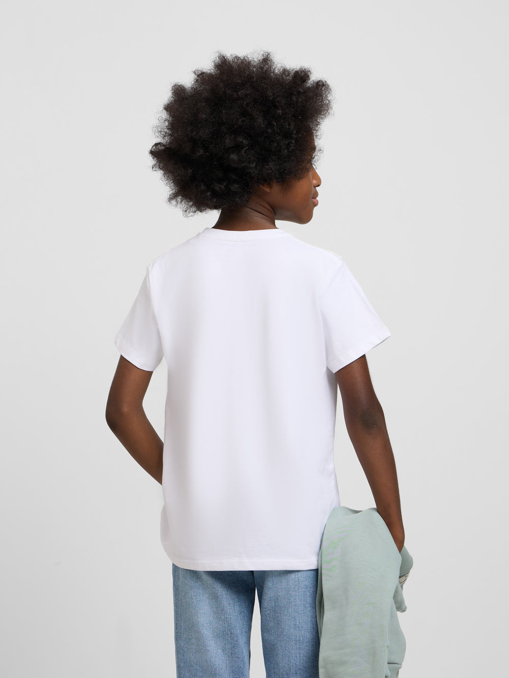 Kids' green and white racket logo T-shirt