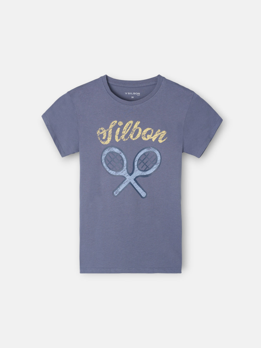 Kids' blue racket logo T-shirt