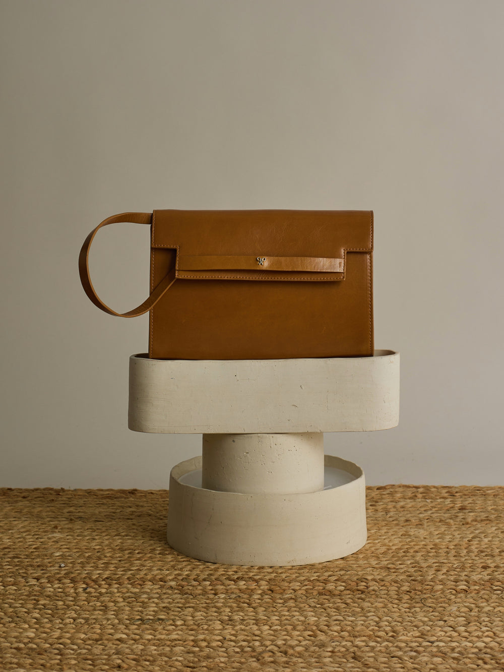 Bolso solapa piel camel