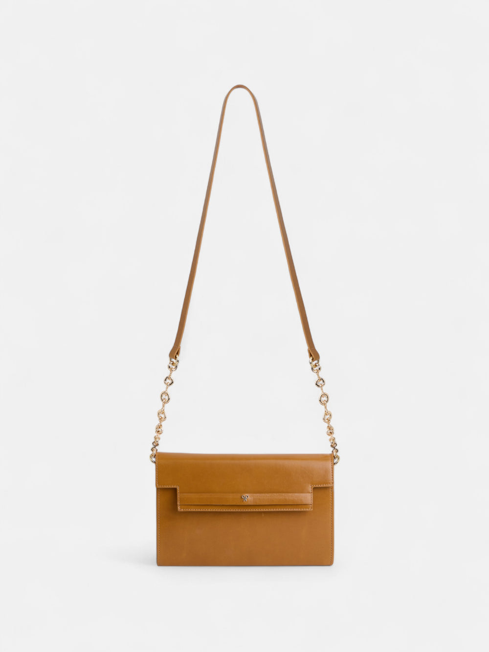 Bolso solapa piel camel