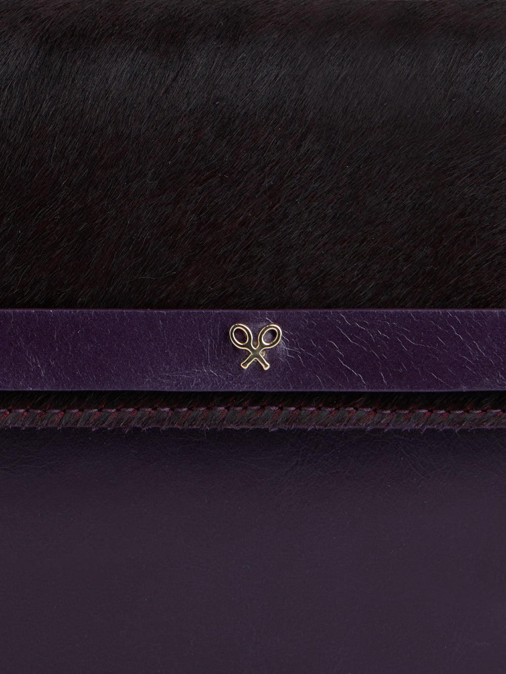 Bolso solapa piel morado