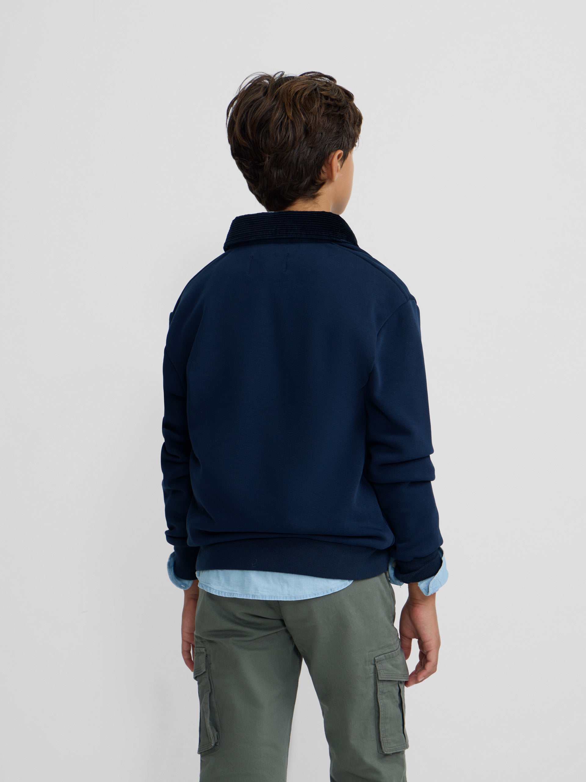 Polar fleece para crianças canguru azul-marinho