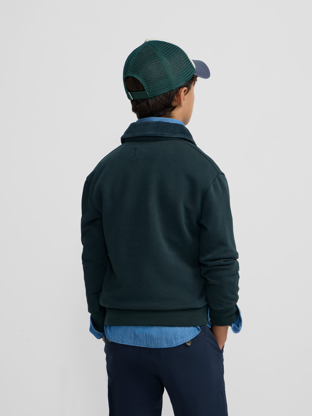 Forro polar kids canguro verde medio