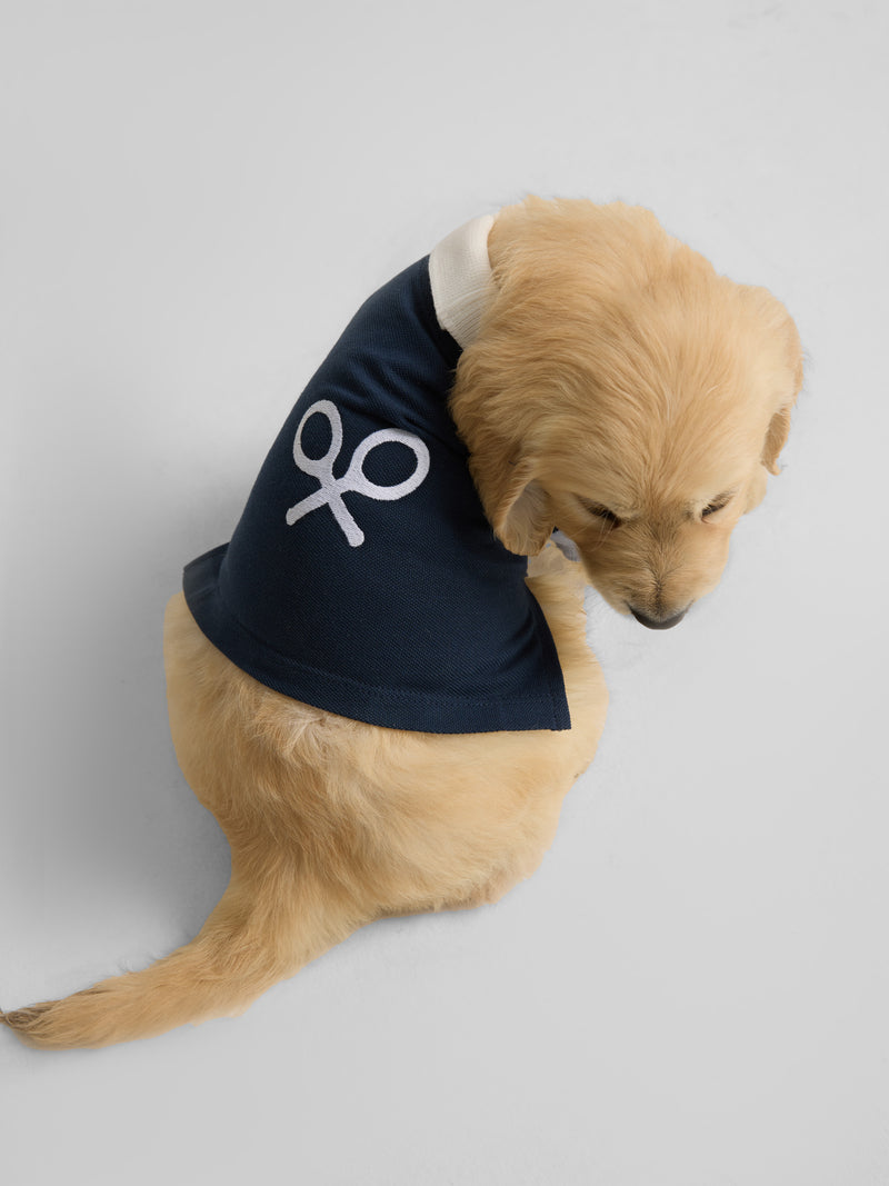 Polo mascotes multicolor azul-marinho