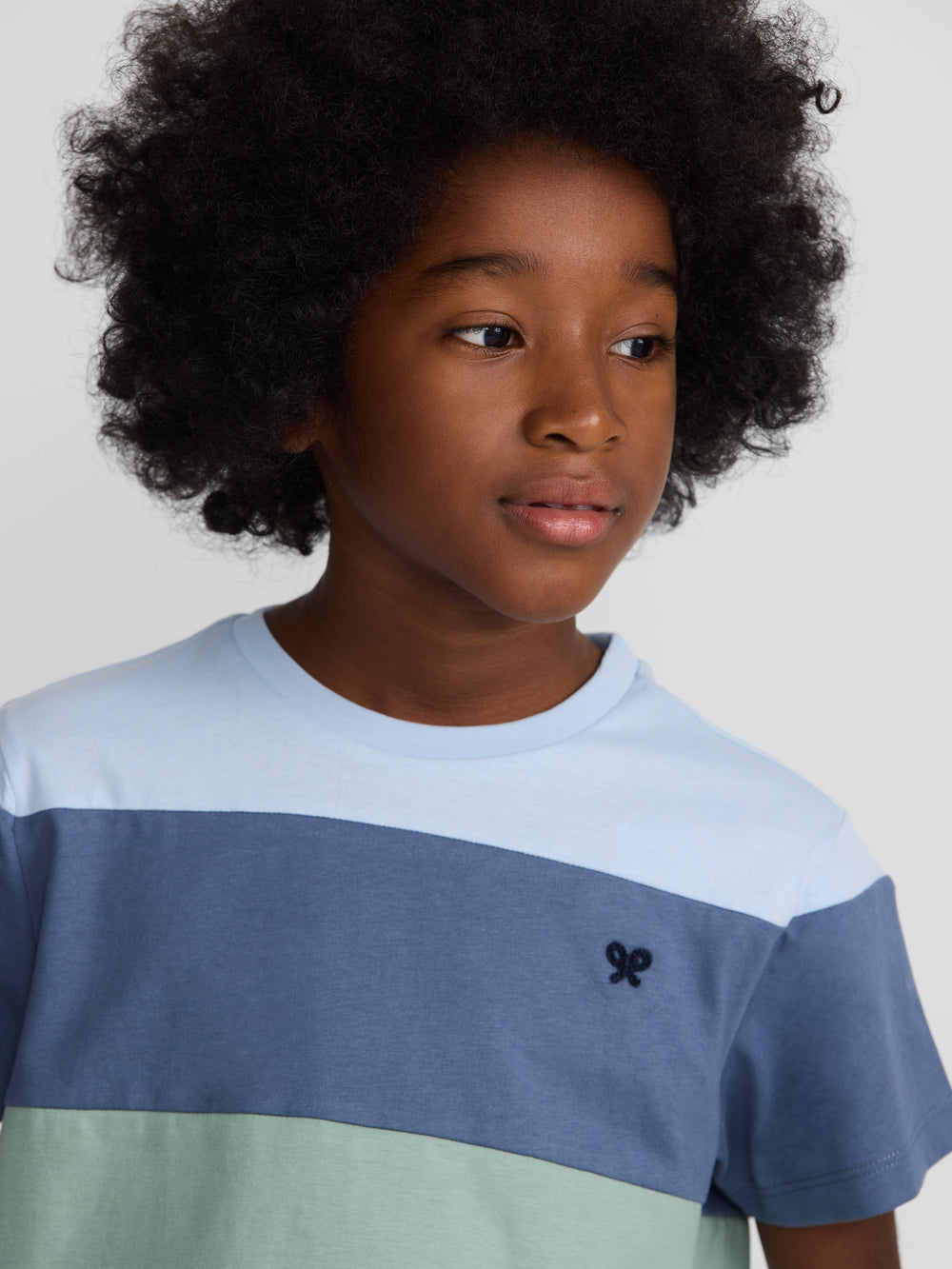 Kids' green striped T-shirt