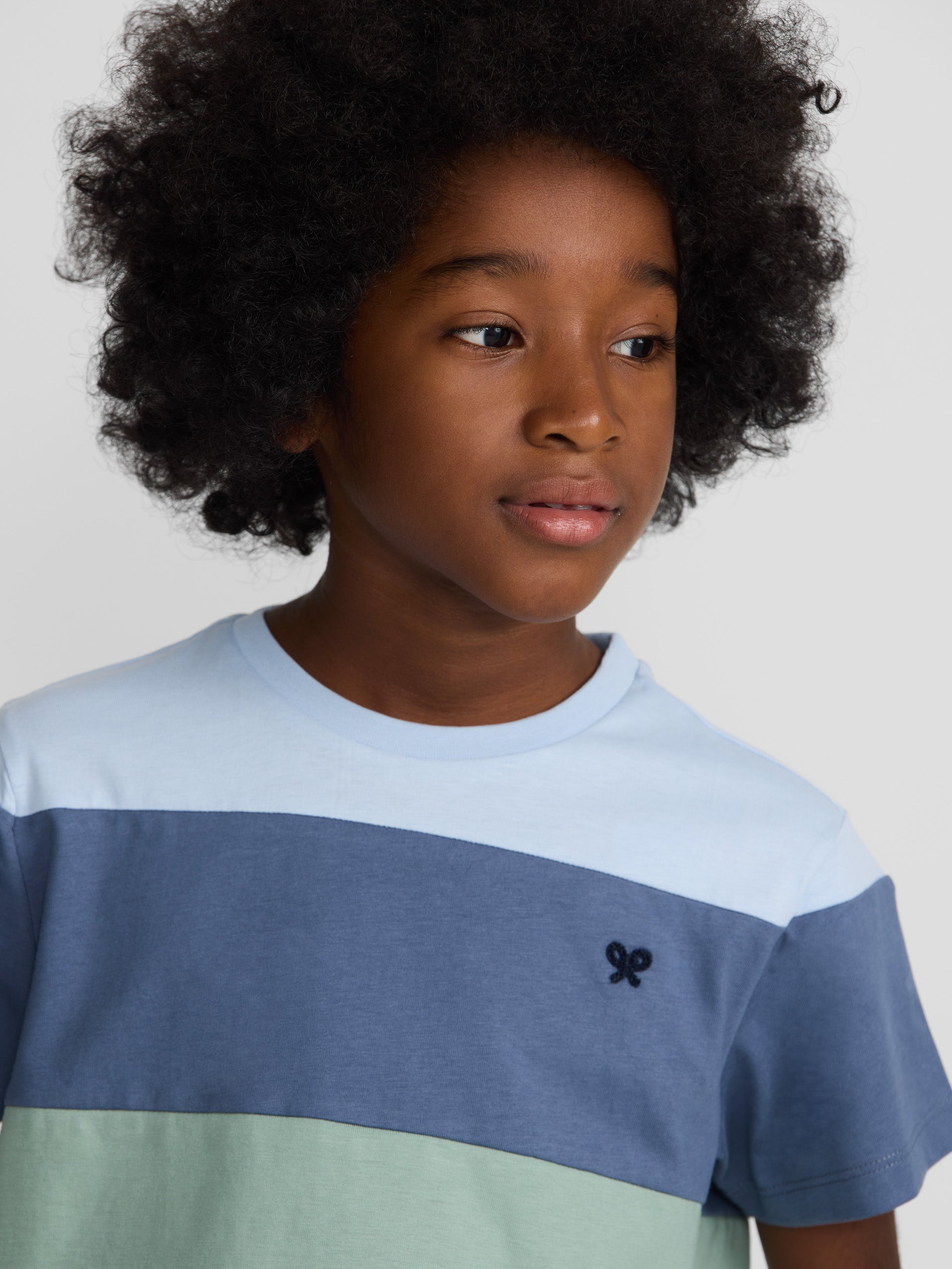 Kids' green striped T-shirt