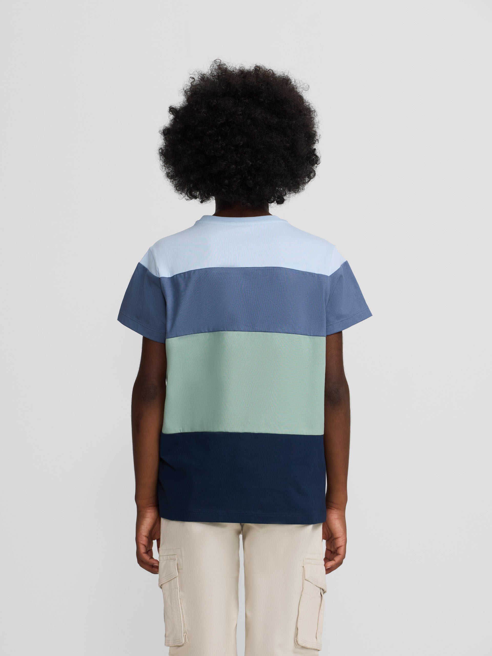 Kids' green striped T-shirt