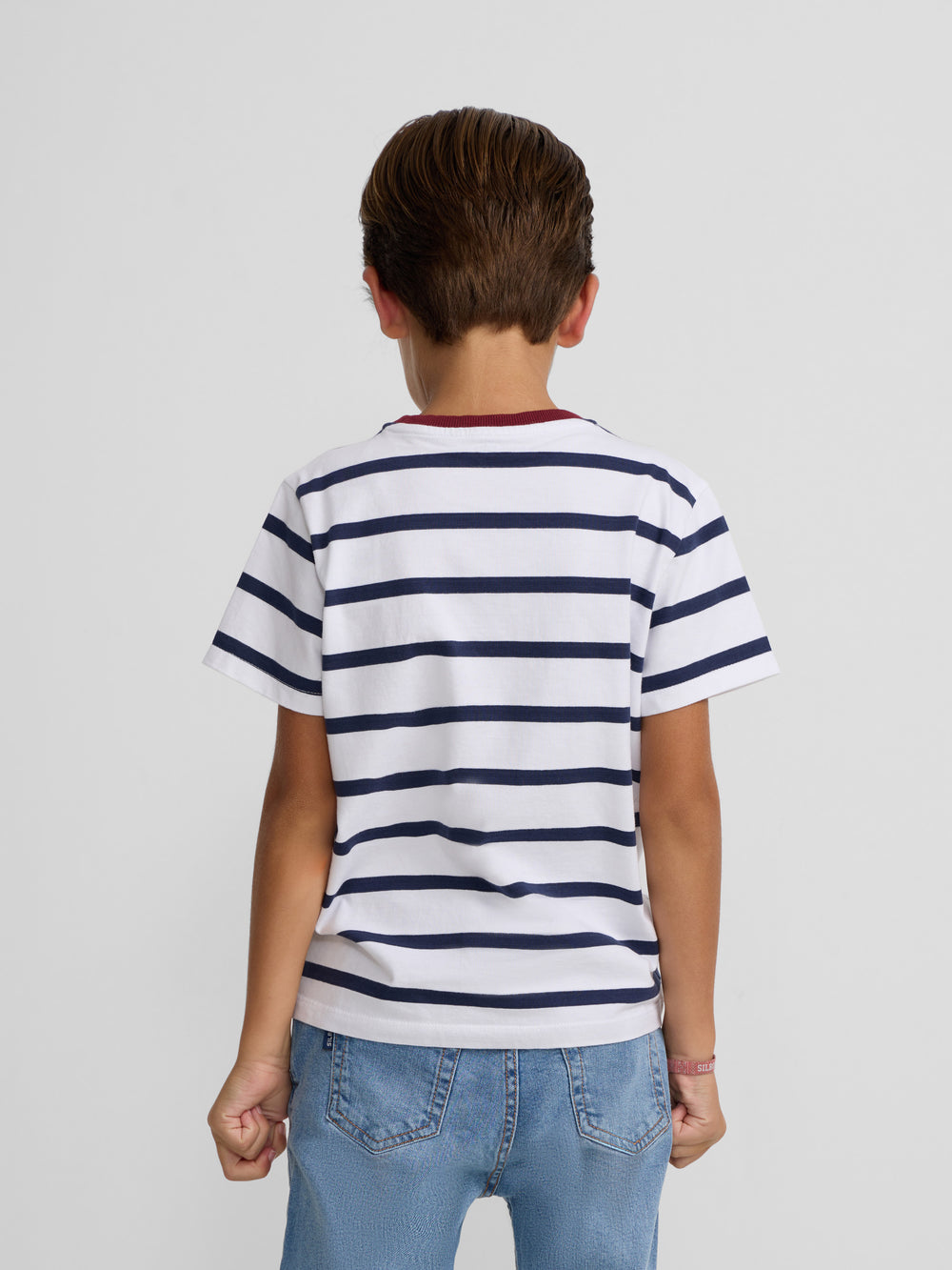 Kids' T-shirt with marine stripes