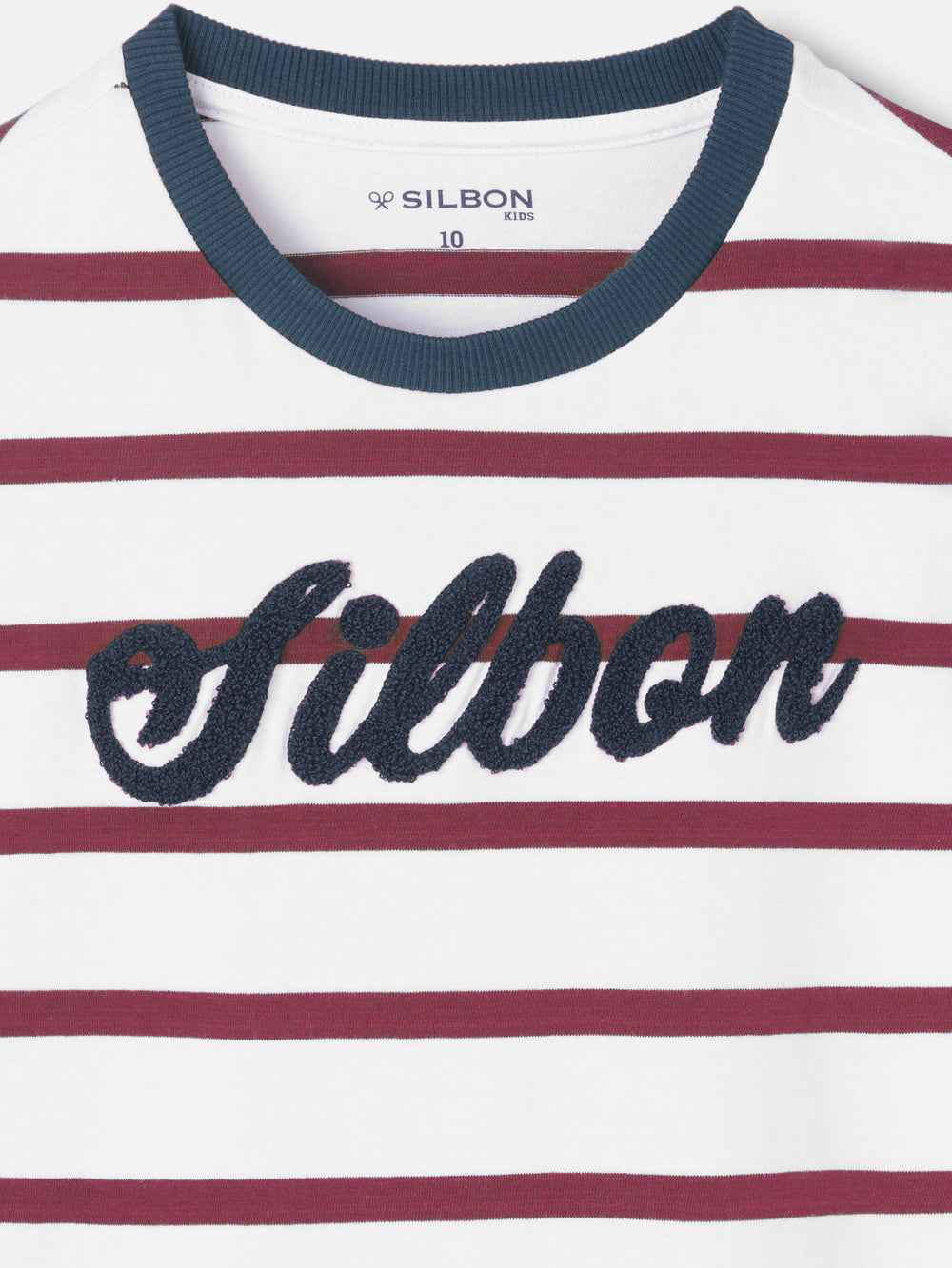 Kids' burgundy striped T-shirt