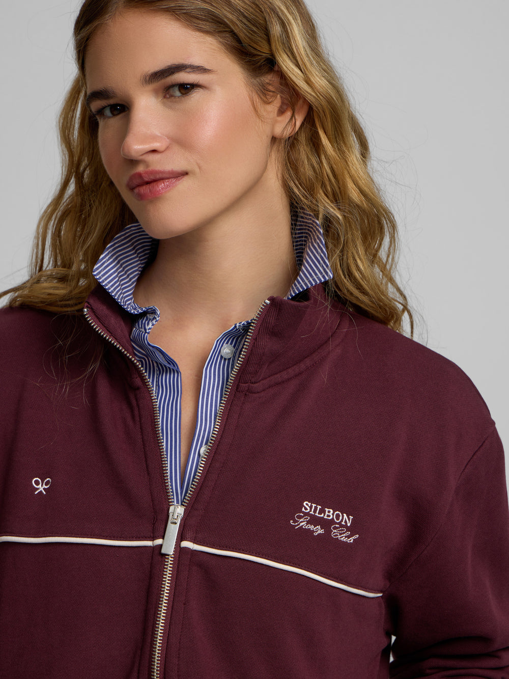 Sweat-shirt de survêtement marron Silbon pour femme