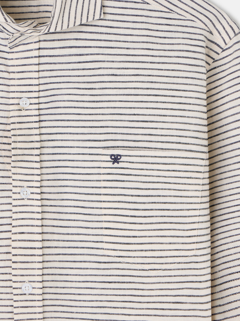 Chemise sport à poche rayée horizontale bleu marine