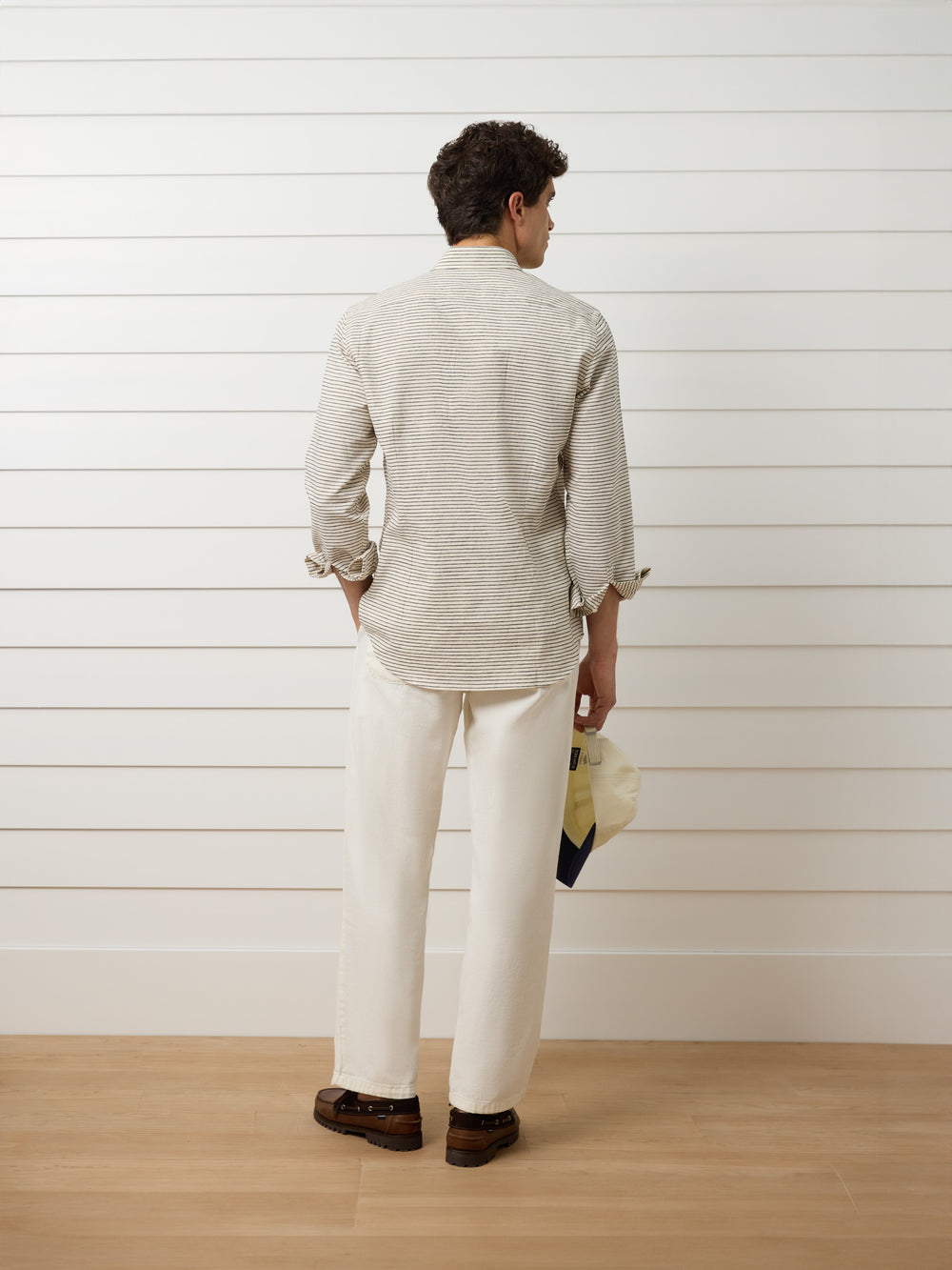 Chemise sport à poche rayée horizontale bleu marine