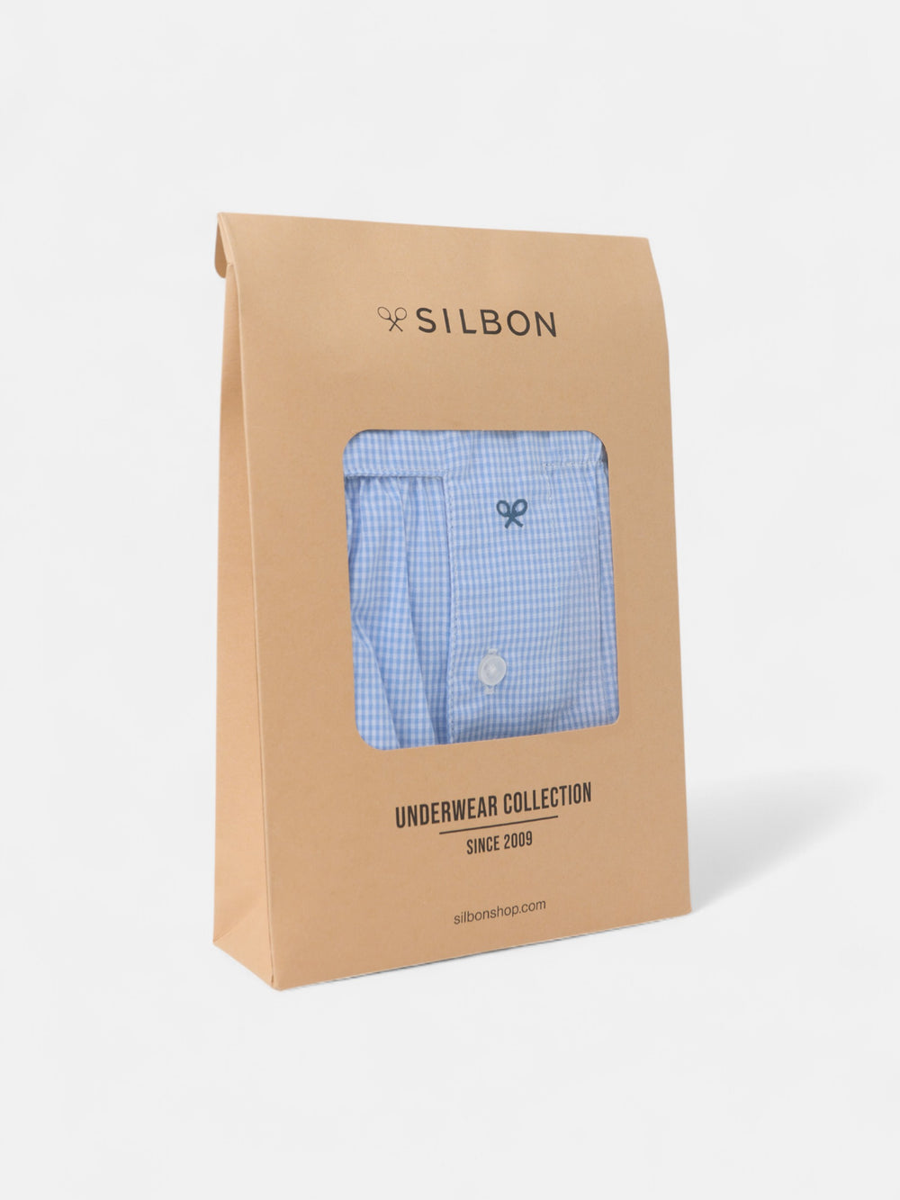 Light blue checkered mini briefs