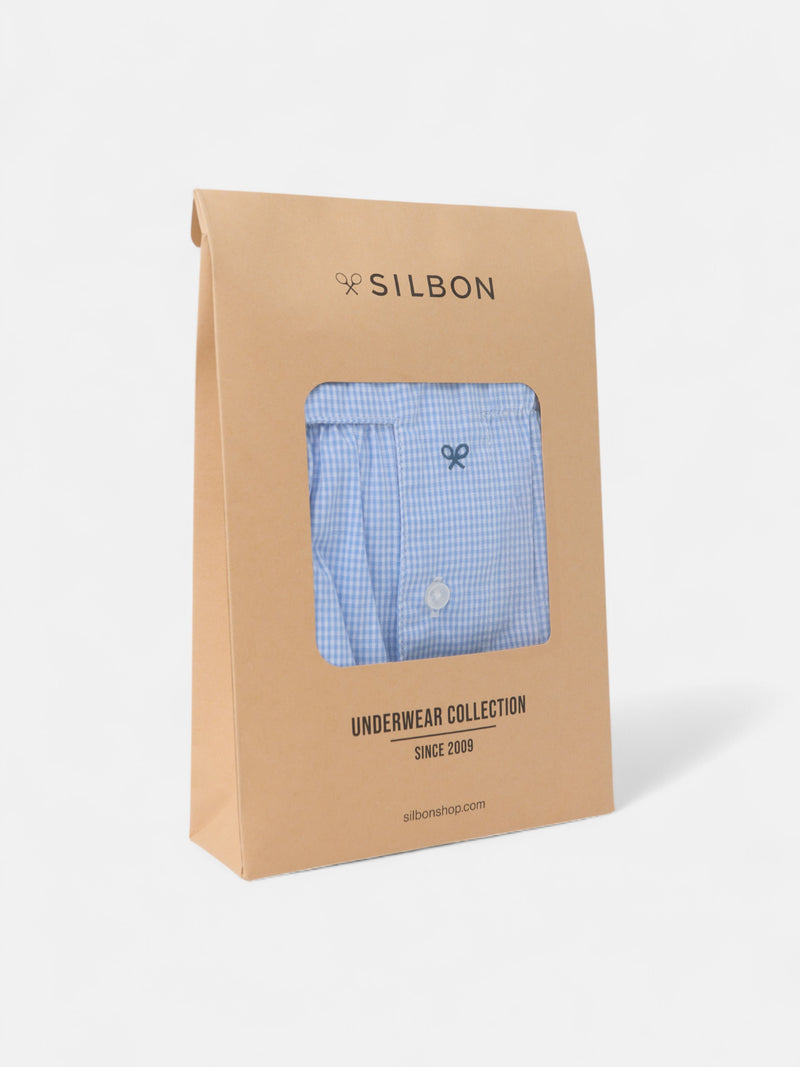 Calzoncillo mini cuadro azul celeste