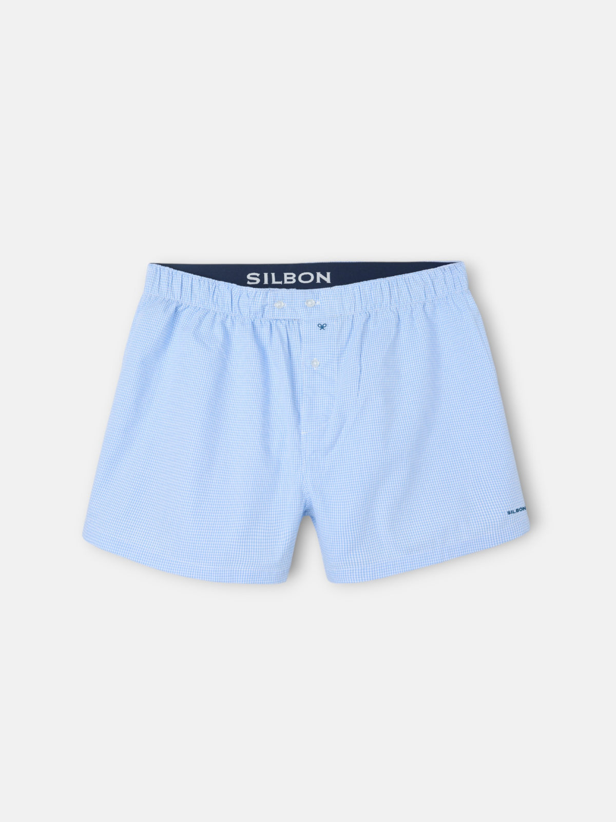 Boxer à petits carreaux bleu ciel