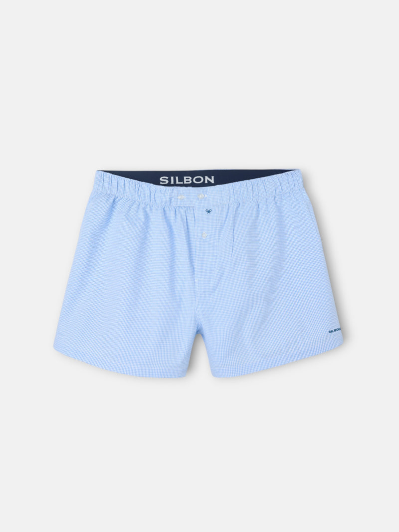 Calzoncillo mini cuadro azul celeste