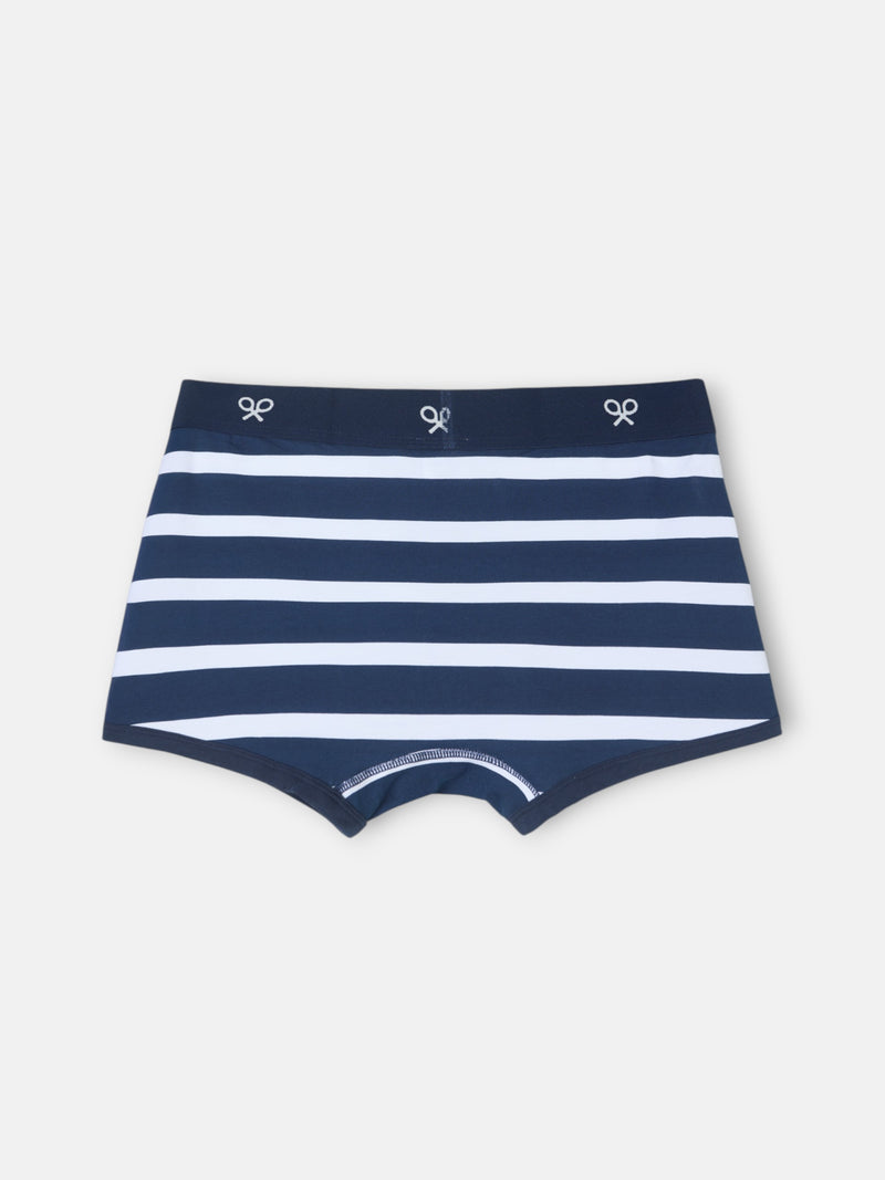Boxers às riscas azul-marinho