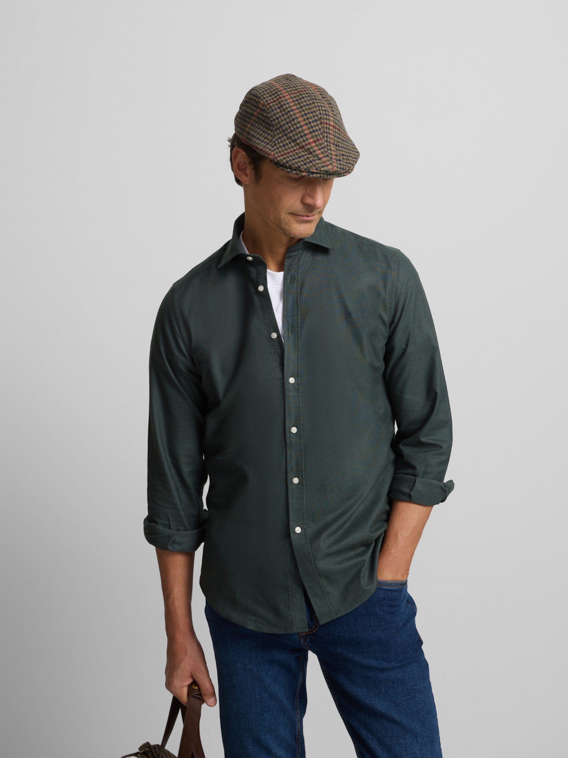 Chemise de sport chaude verte unie