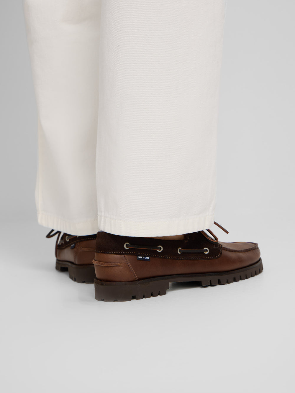 Zapato sport nautico combinado marron oscuro