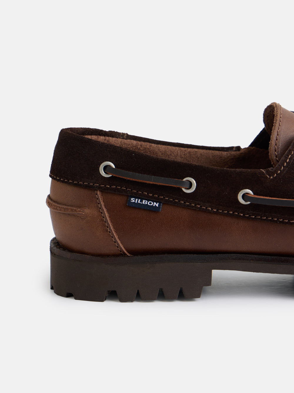 Zapato sport nautico combinado marron oscuro