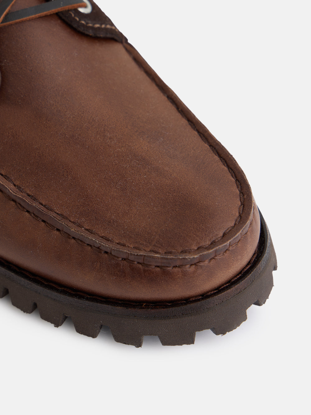 Zapato sport nautico combinado marron oscuro