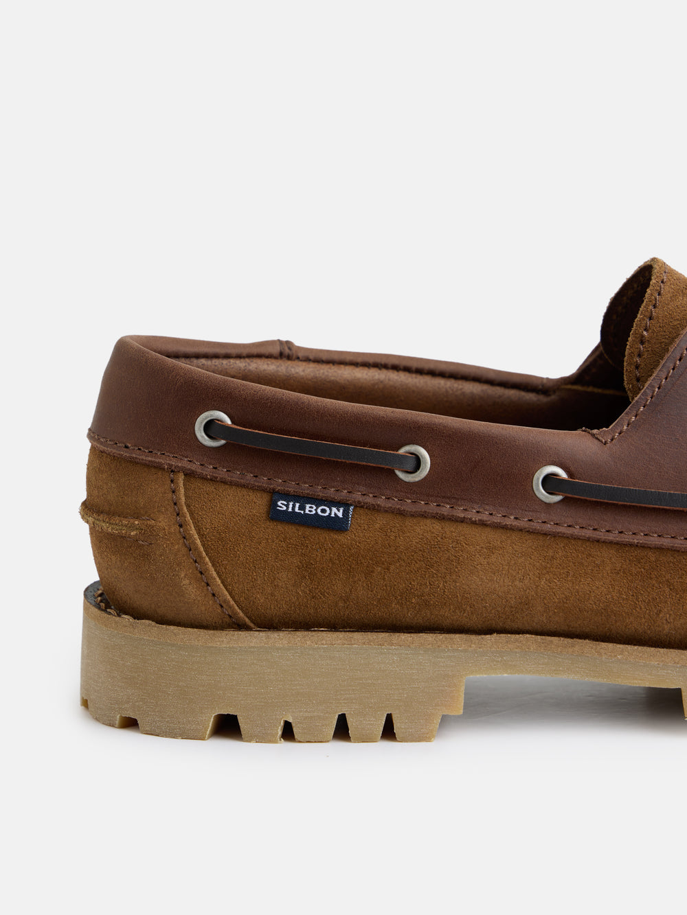 Zapato sport nautico combinado marron