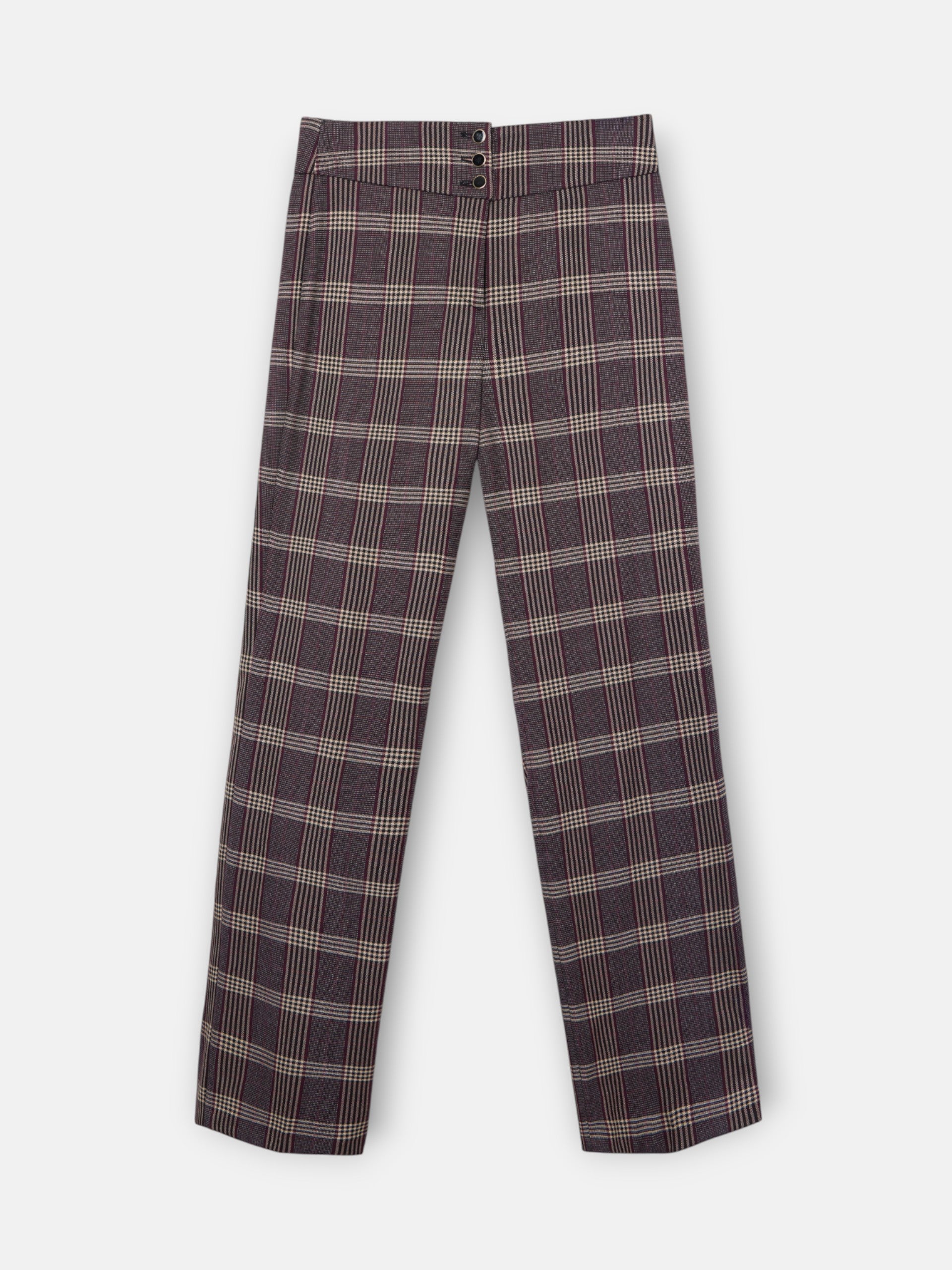 Unique purple plaid dress pants