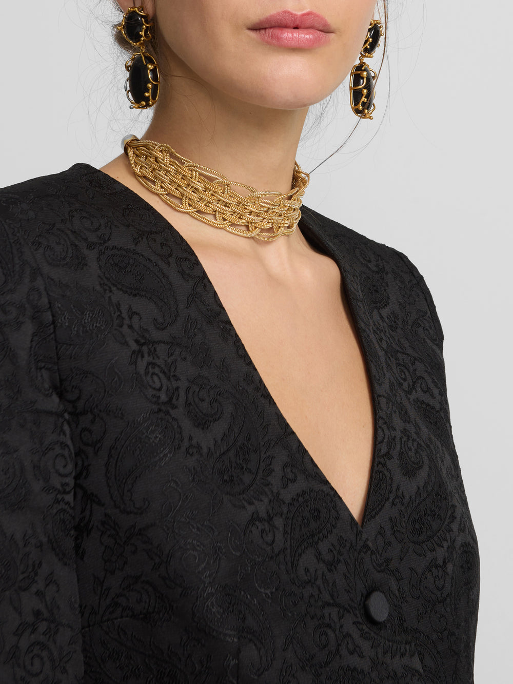 black jacquard lace cape