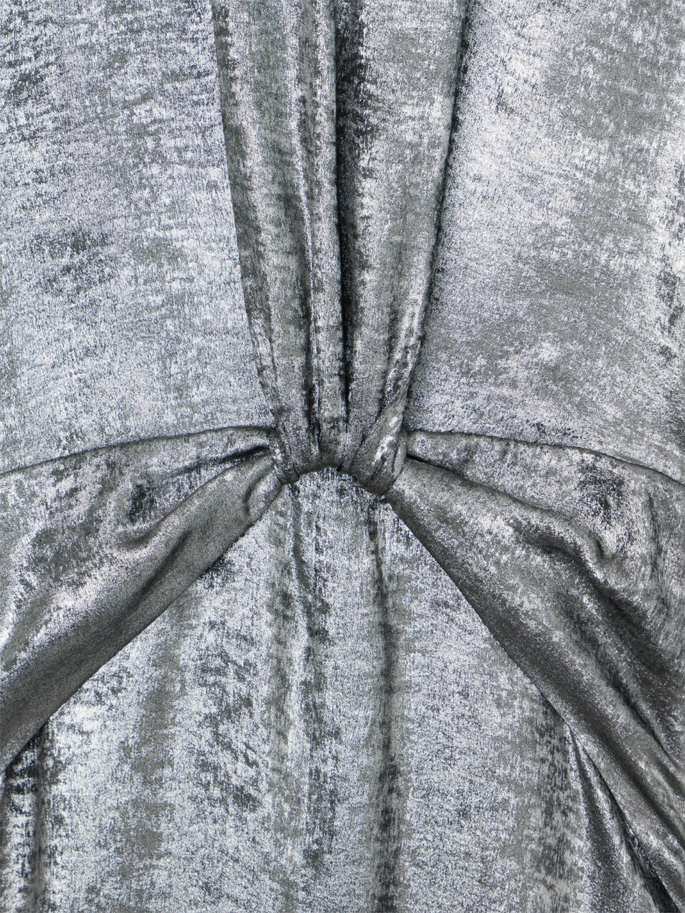 Vestido largo asimetrico plata