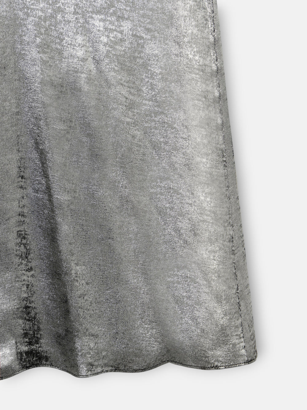 Vestido largo asimetrico plata