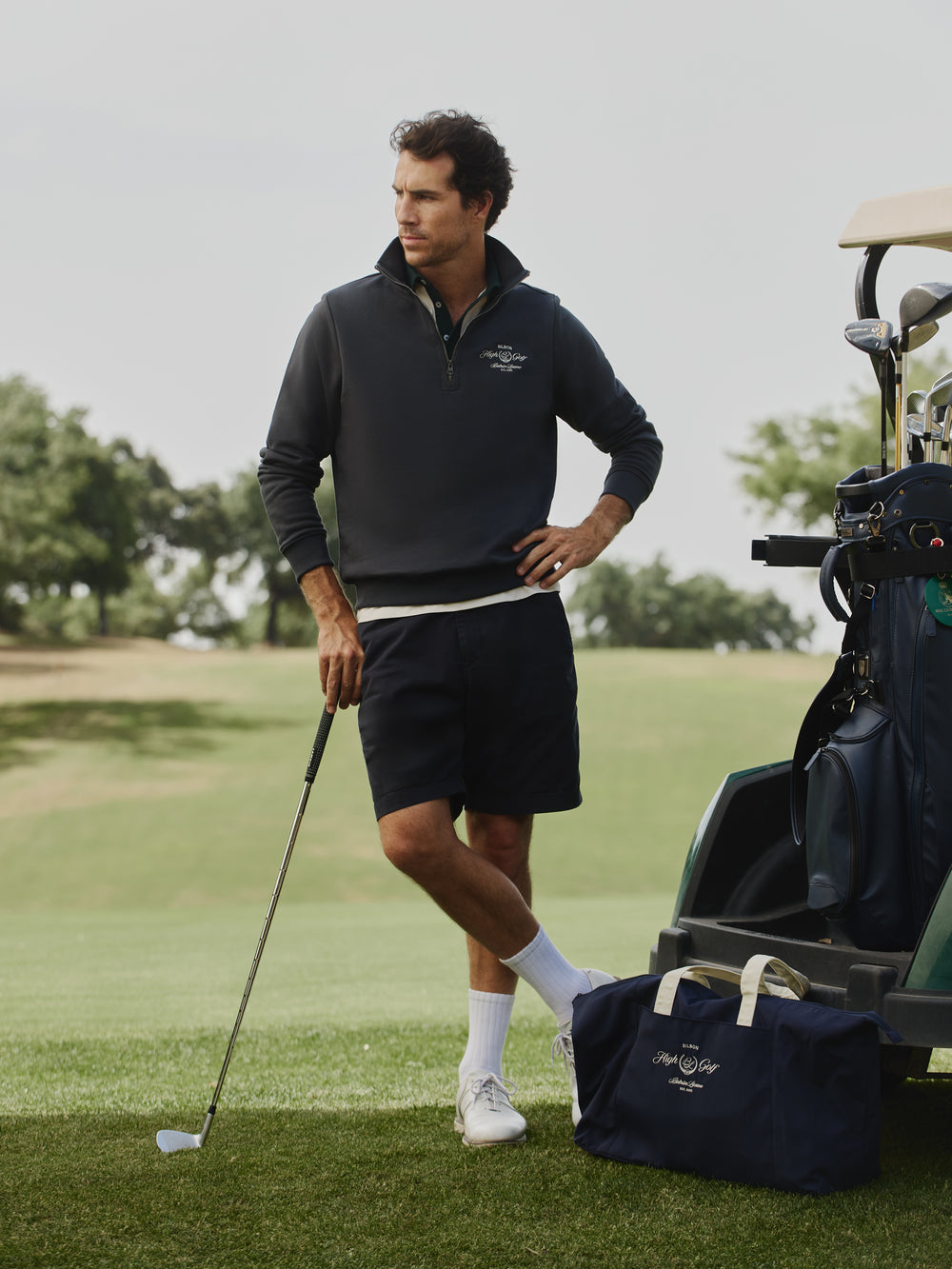 Sudadera Beltran Lozano cremallera media azul marino