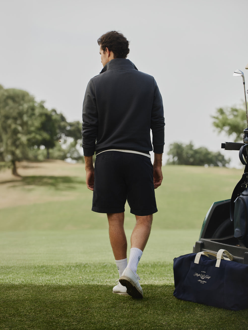 Sudadera Beltran Lozano cremallera media azul marino