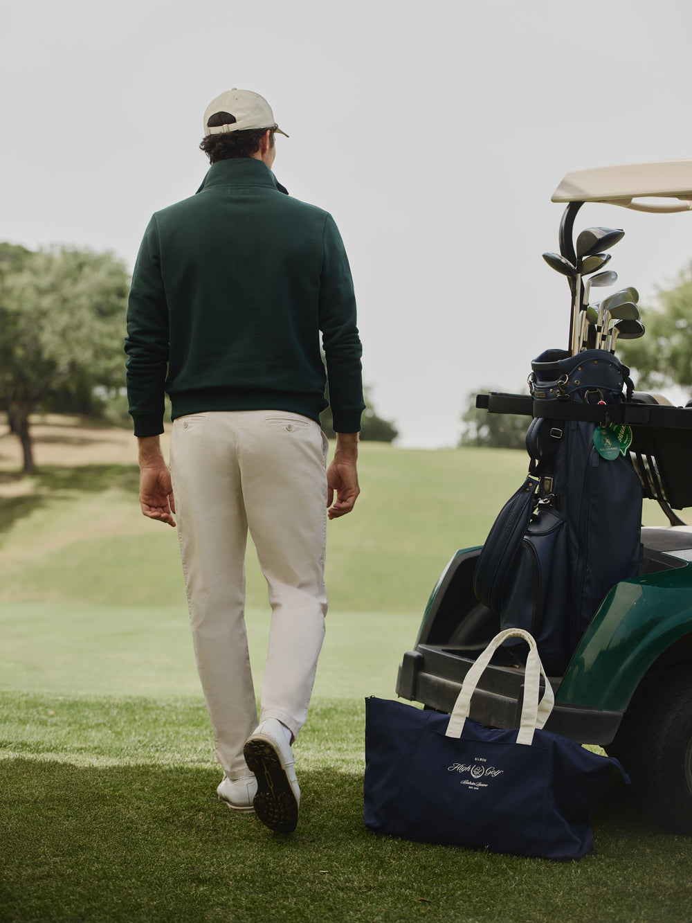 Beltran Lozano dark green half-zip sweatshirt